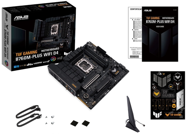 Материнcька плата ASUS TUF GAMING B760M-PLUS WIFI D4 s1700 B760 4xDDR4 M.2 HDMI DP Wi-Fi BT mATX