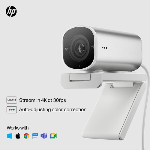 Вебкамера HP 960 Streaming, 4K, 30fps, auto focus, сріблястий