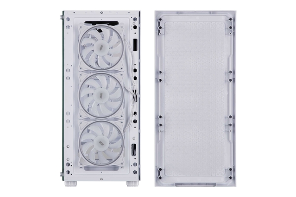 Корпус 2E GAMING Hexagon G338W без БЖ 2xUSB3.0, 1xUSBType-C, 3x120мм ARGB, 1x120мм, VGA 330мм, LCS ready, HUB, TG Side Panel, ATX, білий