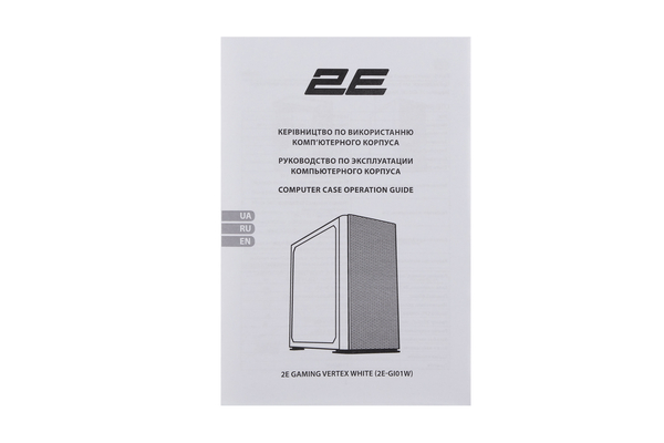 Корпус 2E GAMING Vertex GI01W без БЖ 2xUSB3.0, 1xUSBType-C, 3x140мм ARGB, 1x120мм ARGB, VGA 380мм, LCS ready, контролер з пультом, TG Side Panel, EATX, білий