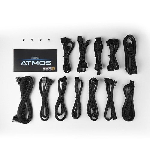 Блок живлення CHIEFTEC Atmos (850W), >90%, 80+ Gold, 120мм FDB, 1xMB 24pin(20+4), 2xCPU 8pin(4+4), 4xMolex, 9xSATA, 2xPCIe 8pin(6+2), 1xPCIe GEN5 16pin, Fully Modular