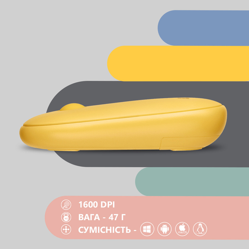 Мышь беспроводная 2E MF300 Silent WL BT Sunny yellow (2E-MF300WYW)