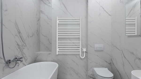 Рушникосушка Hygge Family електрична Greenwich, 770х530х80мм, таймер-регулятор, сталь, білий матовий