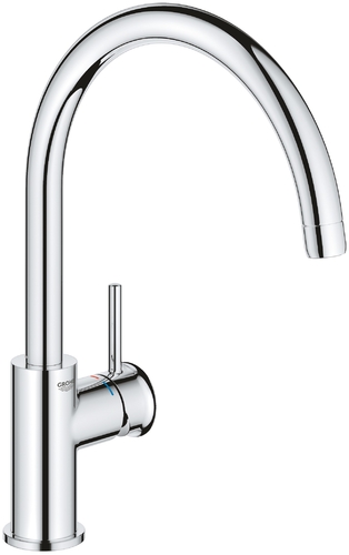 Змішувач для кухні Grohe BauClassic, довж.виливу - 223мм, поворотний, 1важіль, хром
