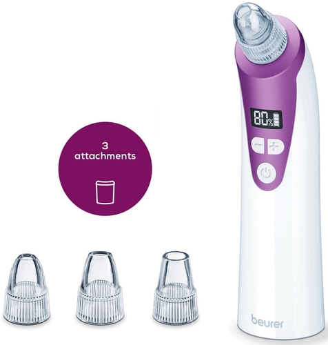 Масажер Beurer для обличчя вакуумний, акумулятор, USB, 3 режими, білий