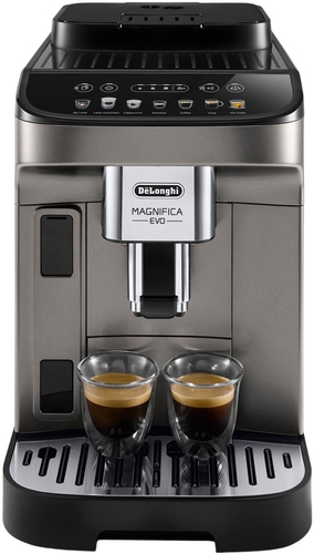 Кавомашина Delonghi Magnifica Evo, 1.8л, зерно+мелена, автомат.капуч, дисплей, авторецептів -7, графіт