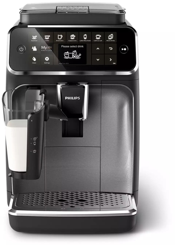 Кавомашина Philips Series 4300 LatteGo, 1.9л, зерно+мелена, автомат.капуч, дисплей, авторецептів -8, чорний