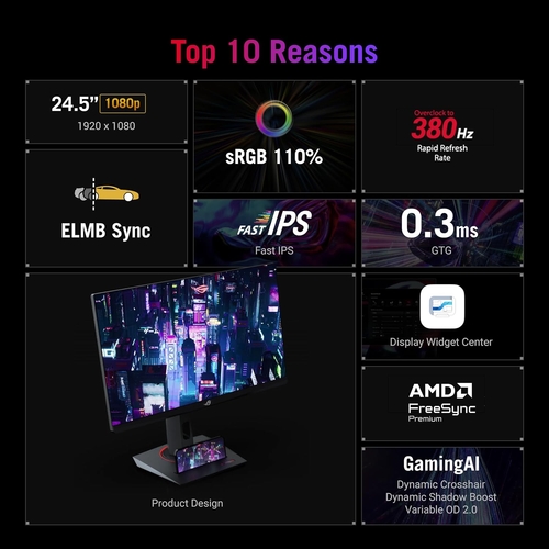 Монитор Asus 24.5" ROG Strix XG259QNS (90LM09M0-B01370) IPS Black 380Hz