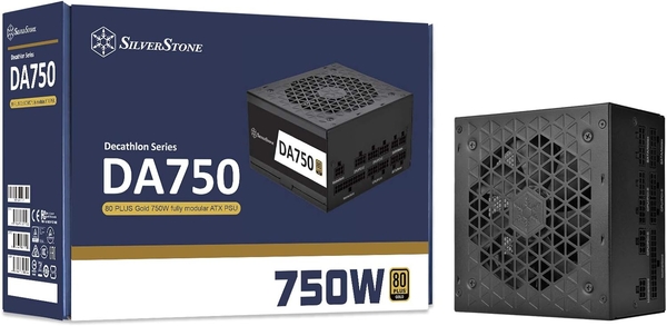 Блок живлення SilverStone Decathlon  (750W),  >90%, 80+ Gold, 120мм, 1xMB, 24pin(20+4), 2xCPU 8pin(4+4), 6xMolex, 8xSATA, 4xPCIe 8pin(6+2),Fully modular