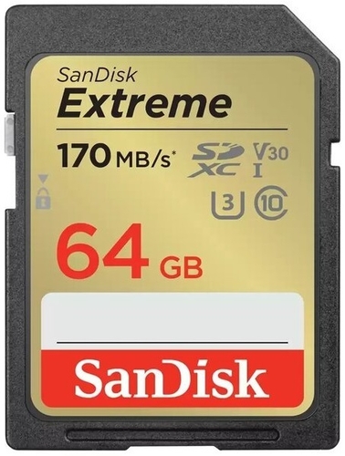 Карта пам'яті SanDisk SD   64GB C10 UHS-I U3 R170/W80MB/s Extreme V30