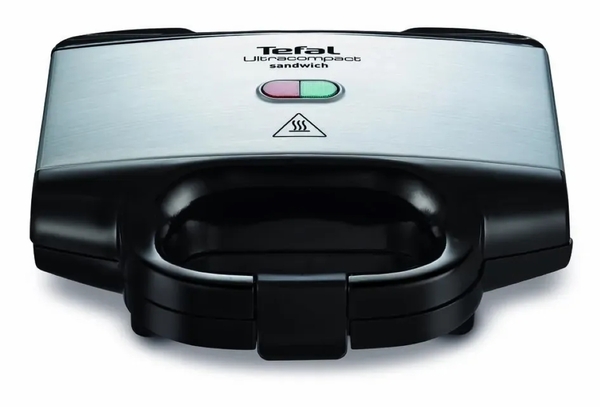 Сендвічмейкер Tefal Ultracompact 700Вт, 1 пластина-гриль, корпус-пластик, чорно-сріблястий