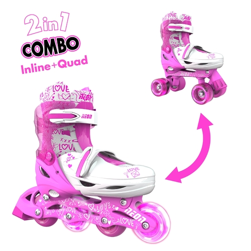 Роликові ковзани Neon Combo, розмір 34-37, рожевий