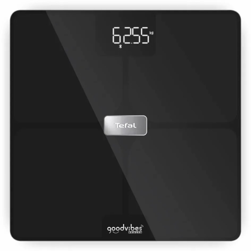 Ваги Tefal підлогові Body Fat Goodvibes Health, 180кг, 1 х Li-ion, кабель USB в комплекті, скло, чорний