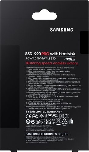 Накопичувач SSD Samsung M.2 1TB PCIe 4.0 990PRO + радіатор