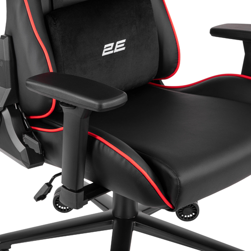 Крісло 2E GAMING BUSHIDO II, ПУ шкіра, 3D-Armrests, чорно-червоний