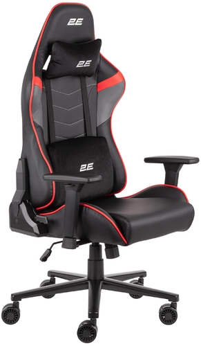 Крісло 2E GAMING BUSHIDO II, ПУ шкіра, 3D-Armrests, чорно-червоний