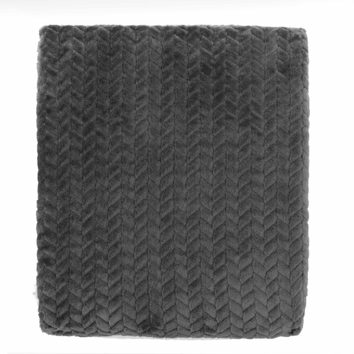 Плед Ardesto Jacquard Braid 200х220см, 100% поліестер, сірий