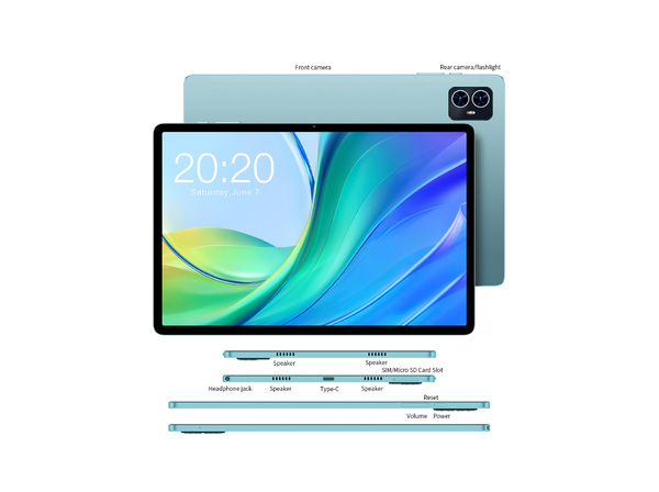 TECLAST Планшет M50 10.1" 6ГБ, 128ГБ, LTE, 6000мА•год, Android, блакитний