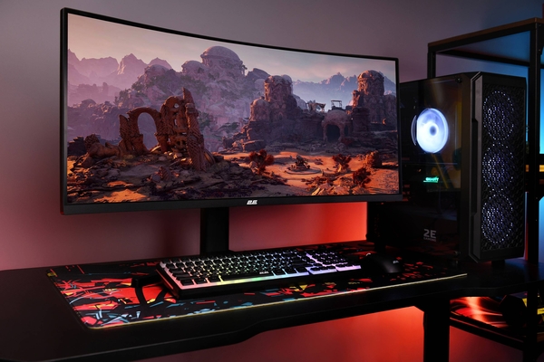 2E Gaming Монітор 34" G3424B 2xHDMI, DP, VA, 3440x1440, 180Hz, 1ms, NTSC 85%, CURVED, FreeSync, HAS