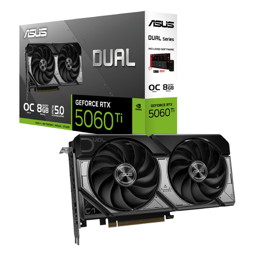 Відеокарта ASUS GeForce RTX 5060 Ti 8GB GDDR7 OC DUAL-RTX5060TI-O8G