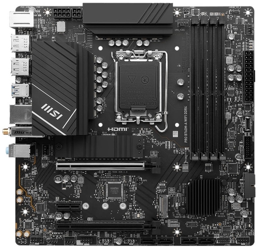 Материнcька плата MSI PRO B760M-A WIFI DDR4 s1700 B760 4xDDR4 M.2 HDMI DP WiFi BT mATX