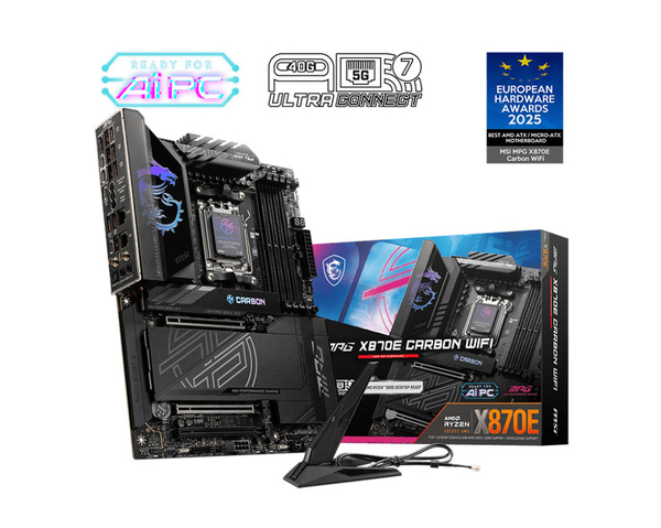 Материнcька плата MSI MPG X870E CARBON WIFI sAM5 X870E 4xDDR5 HDMI WiFi BT ATX