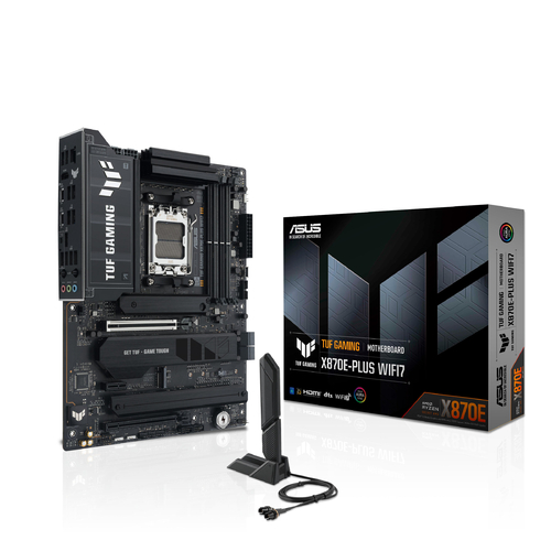 Материнcька плата ASUS TUF GAMING X870E-PLUS WIFI7 sAM5 X870E 4xDDR5 M.2 HDMI WiFi BT ATX