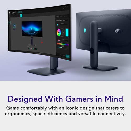 Монітор DELL 34" AW3425DW 2xHDMI, DP, USB, QD-OLED, 3440x1440, 21:9, 240Hz, 0.03ms, DCI-P3 99.3%, CURVED, G-SYNC, FreeSync, AdaptiveSync, HAS, HDR TrueBlack 400