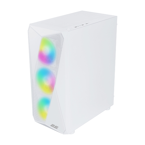Корпус 2E GAMING Aruba G3313W, без БЖ 1xUSB3.0, 2xUSB2.0, 5x120мм ARGB, VGA 330мм, LCS ready, HUB, TG Side Panel, ATX, білий