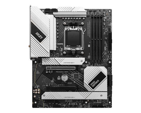 Материнcька плата MSI PRO B650-A WIFI sAM5 B650 4xDDR5 M.2 HDMI DP WiFi BT ATX