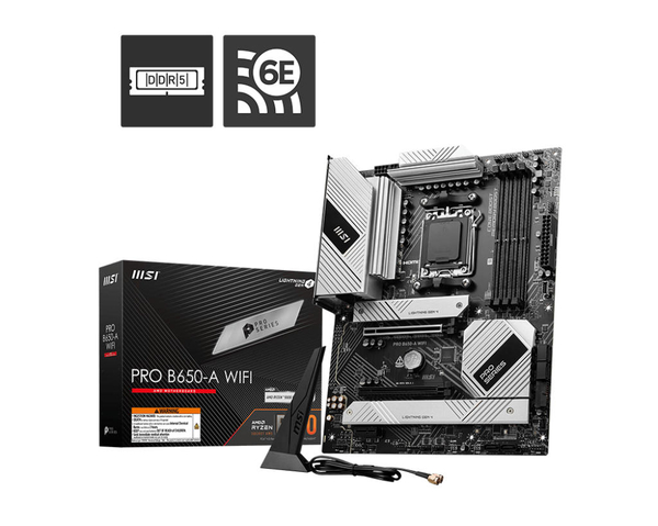 Материнcька плата MSI PRO B650-A WIFI sAM5 B650 4xDDR5 M.2 HDMI DP WiFi BT ATX