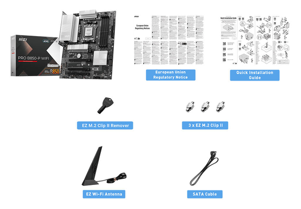 Материнcька плата MSI PRO B850-P WIFI sAM5 B850 4xDDR5 M.2 HDMI WiFi BT ATX