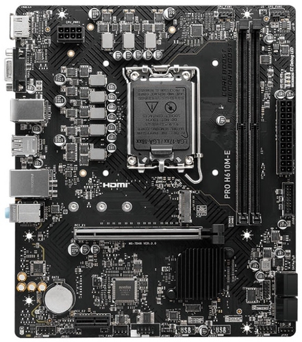 Материнcька плата MSI PRO H610M-E s1700 H610 2xDDR5 M.2 HDMI D-Sub mATX