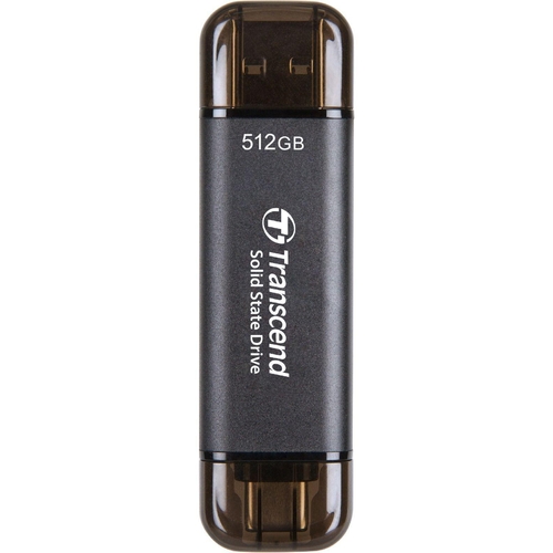 Портативний SSD Transcend  512GB USB 3.1 Gen 2 Type-A + Type-C ESD310 Чорний