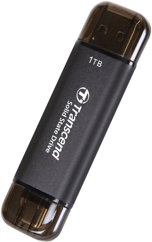 Портативний SSD Transcend 1TB USB 3.1 Gen 2 Type-A + Type-C ESD310 Чорний