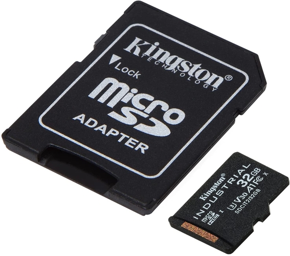Карта пам'яті Kingston microSD   32GB C10 UHS-I U3 A2 V30 R100/W80MB/s + SD Industrial