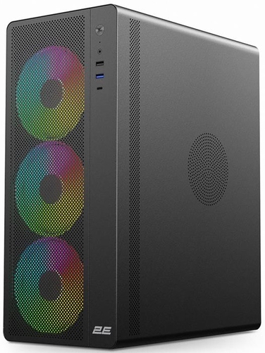 Корпус 2E GAMING Credo Plus V510B без БЖ, 1xUSB3.0, 1х USB 2.0, 1xUSB Type-C, 4x120мм RGB Rainbow, VGA 310мм, TG Side Panel, ATX, чорний