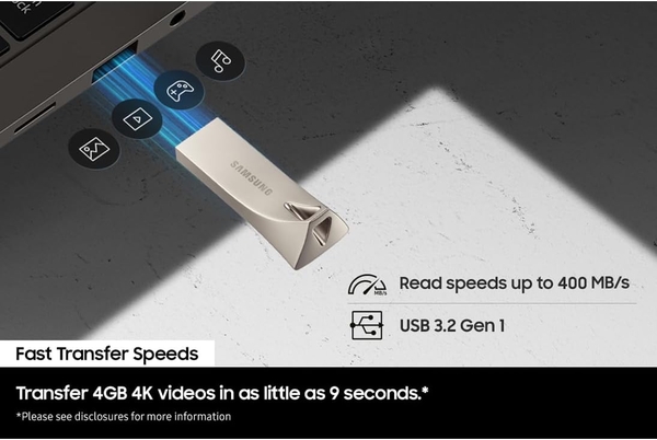 Samsung Накопичувач Samsung 512GB USB 3.1 Type-A Bar Plus Сірий