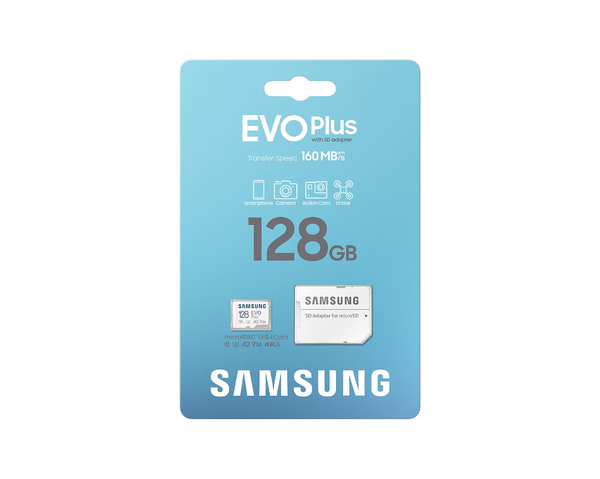 Карта пам'яті Samsung microSD 128GB C10 UHS-I  R130MB/s Evo Plus + SD
