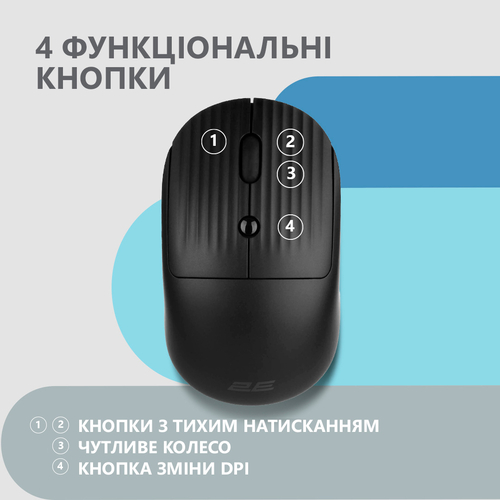 2E Миша MF218 Silent WL BT Black