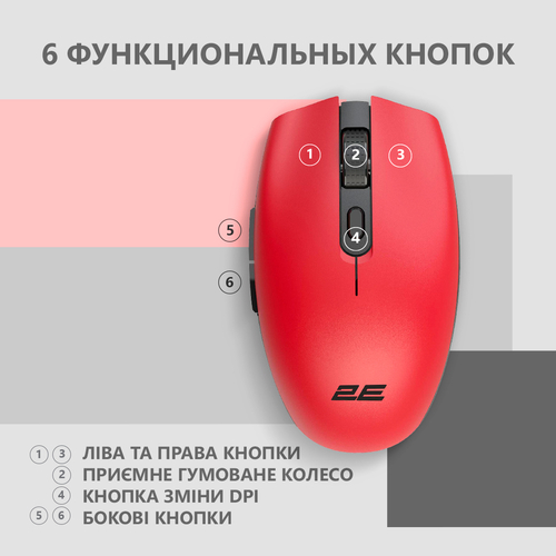 2E Миша MF2030 Rechargeable WL Red