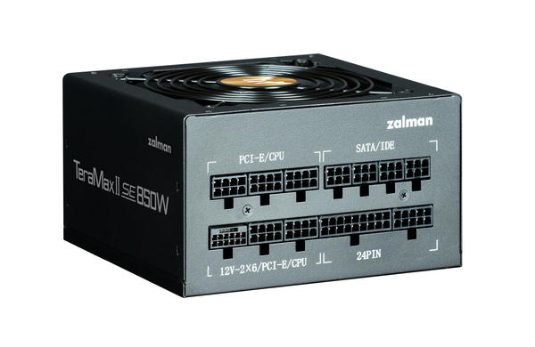 Блок живлення Zalman Teramax II SE  (850W) 89%, 80+ Gold, 120мм, 1xMB 28pin (18+10), 2xCPU(4pin+ 4pin), 3xMolex, 12xSATA, 4xPCIe 8pin(6+2), 1xPCIe GEN5 16pin, Fully Modular