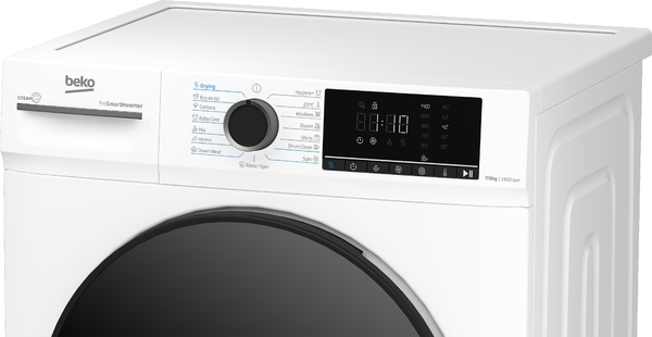Прально-сушильна машина Beko фронтальна, 7(5)кг, 1400, D, 52см, дисплей, інвертор, пара, білий