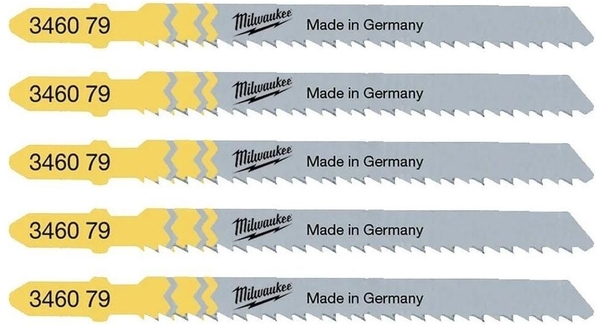 Полотно пиляльне для лобзика Milwaukee T101BR, по дереву, крок зуба 2.5мм х 75мм, 5шт