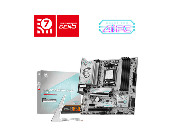 Материнcька плата MSI B850M GAMING PLUS WIFI sAM5 B850 4xDDR5 M.2 HDMI DP WiFi BT mATX