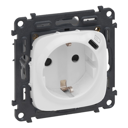 Розетка комбінована силова c заземленням+USB-С Legrand Valena ALLURE, 1.5А, 5V, білий