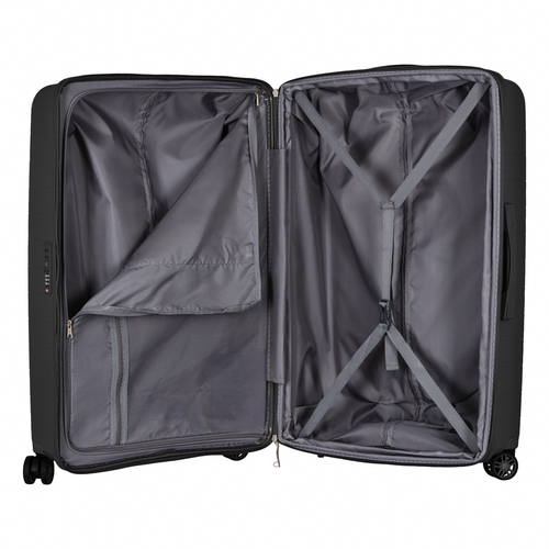 Валіза 2E, Aero, поліпропілен, велика, 99/119 л, TSA, 4 колеса, EXP, чорний