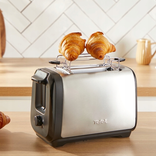 Тостер Tefal Subito 1100Вт, розморожування, щипці, нерж. сталь, чорний