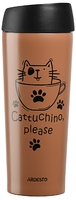 Термочашка ARDESTO Coffee time Cat, 450мл, нержавіюча сталь, коричневий світлий