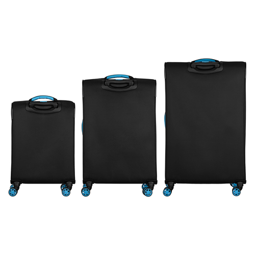 Набір валіз 2E, Trek, (L+M+S), TSA, 4 колеса, + 3 рюкзаки Cabin (2E-BPET-CABIN-BK), поліестр, чорний